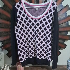 Banana Republic Women's Black and Pink Sweater GUC XL